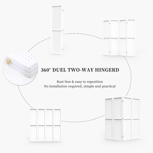 KK Brothers Mart Room Dividers and Folding Privacy Screens Privacy Screen Partition Wooden Portable Room Dividers Freestanding Pegboard Display Stand for Arts, Crafts, Jewelry, Retail Display Black